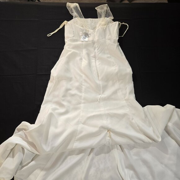 GALINA "Your Fairy Big Day" IVORY Empire Waist Beaded Lace Wedding Dress Size 12 - Picture 12 of 17